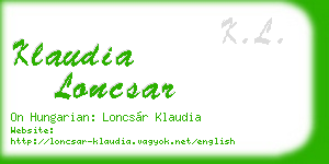klaudia loncsar business card